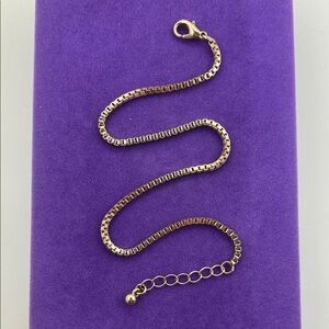 💛 Elegant Gold Plated Box Chain Bracelet/Anklet